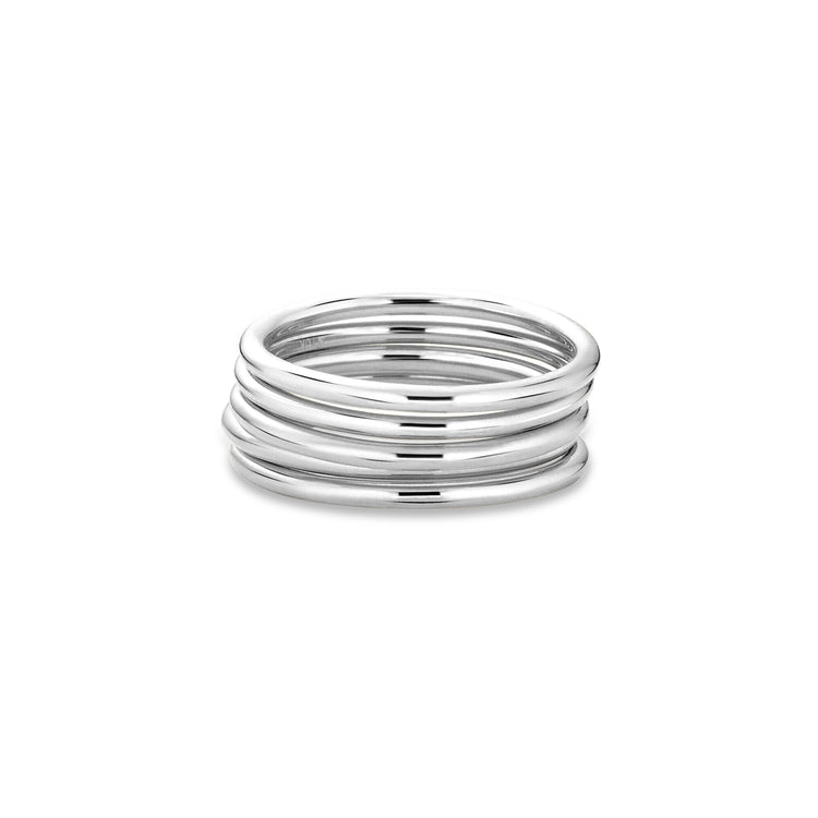 Stone and Strand 10K White Gold Five Golden Rings Side Image