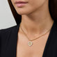 Image of 14K Yellow Gold Founding Member Diamond Crest Charm on Models Neck