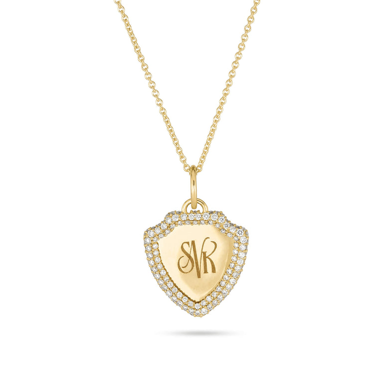 Stone and Strand 14K Yellow Gold Founding Member Diamond Crest Necklace Front Image