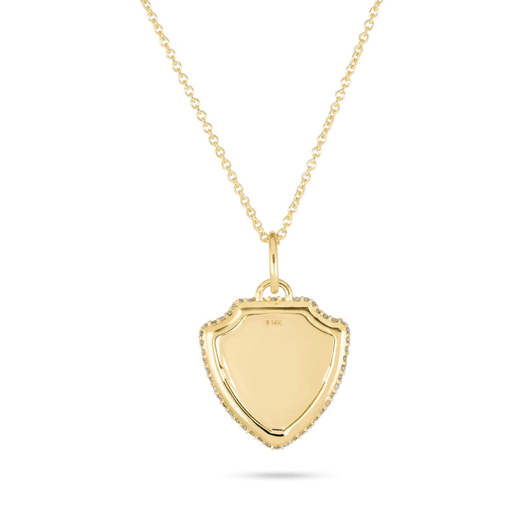Stone and Strand 14K Yellow Gold Founding Member Diamond Crest Necklace Rear Image