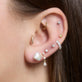 Image of 14K Yellow Gold Freeform Pearl Studs with Stone and Strand Earrings