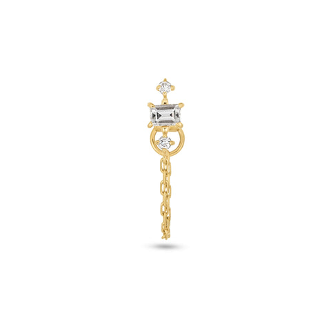 Stone and Strand 10K Yellow Gold Front To Back Pillar Stud Front Image