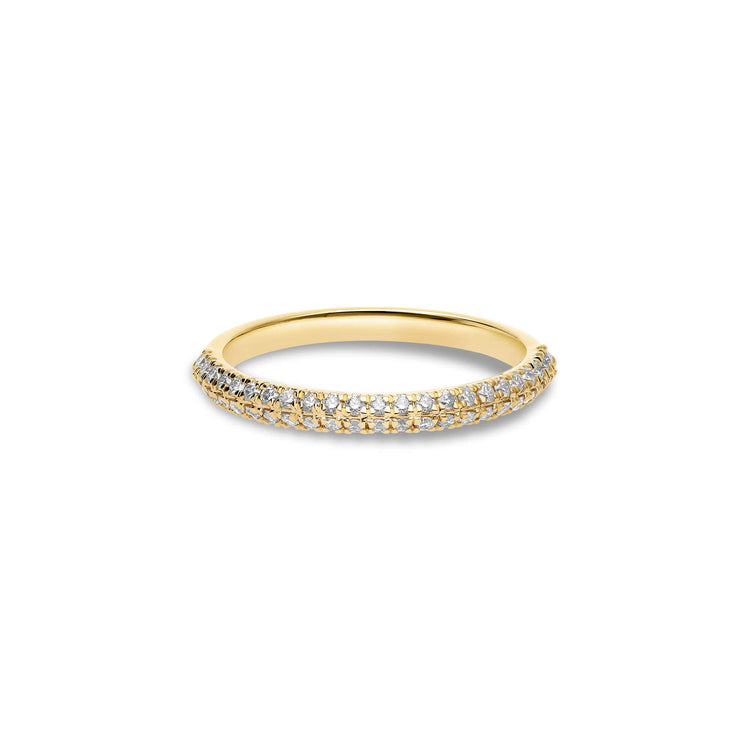 Stone and Strand 14K Yellow Gold Full Pave Knife Edge Stacking Band Front Image