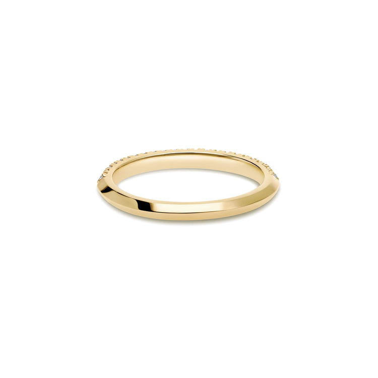 Stone and Strand 14K Yellow Gold Full Pave Knife Edge Stacking Band Rear Image