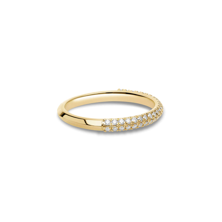 Stone and Strand 14K Yellow Gold Full Pave Knife Edge Stacking Band Side Image