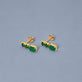 Stone and Strand 14K Yellow Gold Full Volume Emerald Drop Earrings Editorial Image