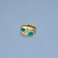 Stone and Strand 14K Yellow Gold Full Volume Emerald Luxe Double Hug Pinky Ring Editorial Image