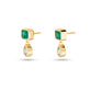 Stone and Strand 14K Yellow Gold Full Volume Emerald Luxe Drop Earrings Side Image