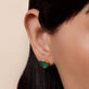 Image of 14K Yellow Gold Full Volume Emerald Luxe Oval Stud Earrings on Models Ear