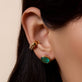 Image of 14K Yellow Gold Full Volume Emerald Luxe Oval Stud Earrings with Stone and Strand Earrings