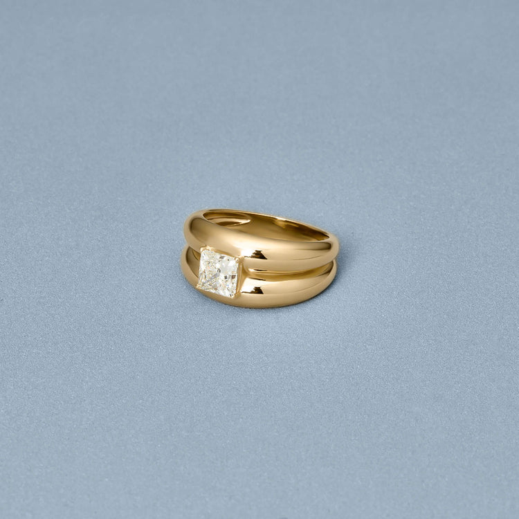 Stone and Strand 14K Yellow Gold Full Volume LAB-Created Diamond Ring Editorial Image