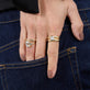 Image of 14K Yellow Gold Full Volume LAB-Created Diamond Ring with Stone and Strand Rings