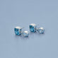 Stone and Strand 14K White Gold Full Volume Le Bleu Drop Earrings Editorial Image