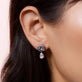 Image of 14K White Gold Full Volume Le Bleu Drop Earrings on Models Ear