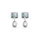 Stone and Strand 14K White Gold Full Volume Le Bleu Drop Earrings Rear Image