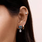 Image of 14K White Gold Full Volume Le Bleu Drop Earrings with Stone and Strand Earrings