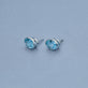 Stone and Strand 14K White Gold Full Volume Le Bleu Oval Stud Earrings Editorial Image