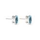 Stone and Strand 14K White Gold Full Volume Le Bleu Oval Stud Earrings Side Image