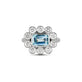 Stone and Strand 14K White Gold Full Volume Le Bleu Vintage Flower Ring Front Image