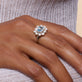 Image of 14K White Gold Full Volume Le Bleu Vintage Flower Ring on Models Hand