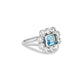 Stone and Strand 14K White Gold Full Volume Le Bleu Vintage Flower Ring Side Image