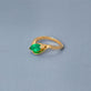 Stone and Strand 14K Yellow Gold Full Volume Marquise Emerald Luxe Ribbon Ring Editorial Image