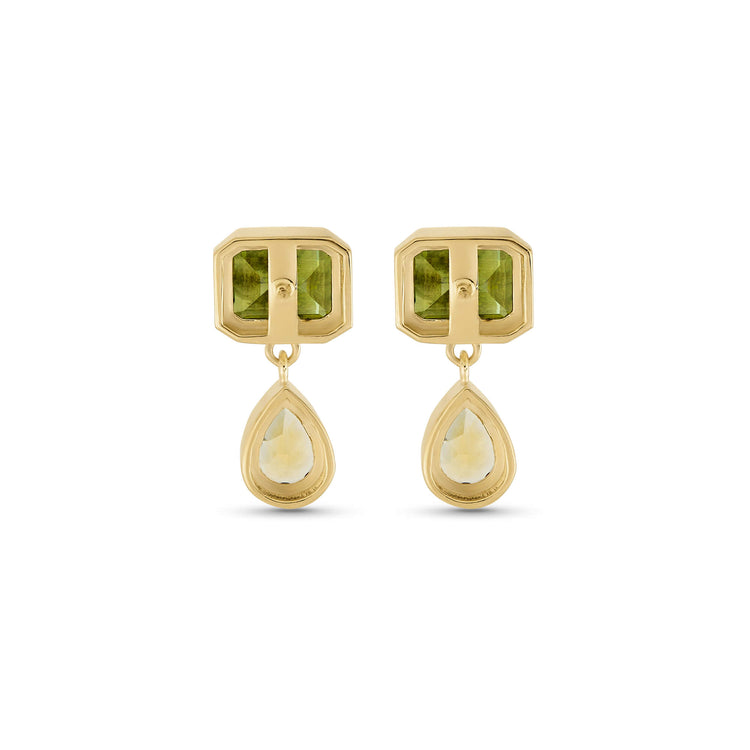 Stone and Strand 14K Yellow Gold Full Volume Pellicano Spritz Drop Earrings Rear Image