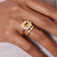 Image of 14K Yellow Gold Full Volume Pellicano Spritz Vintage Ring with Stone and Strand Rings