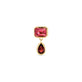 Stone and Strand 14K Yellow Gold Full Volume Pink Power Drop Earrings Front Single Image