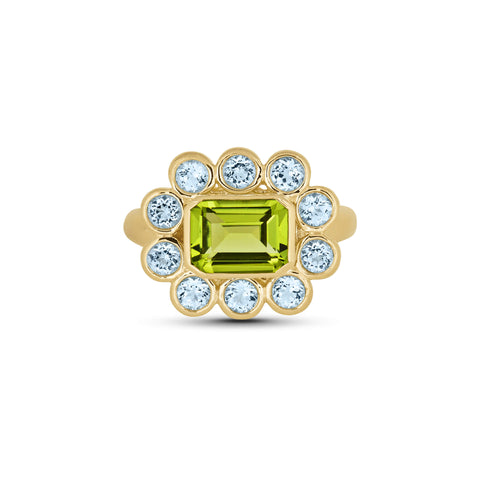 Stone and Strand 14K Yellow Gold Full Volume Pistacchio Spritz Vinateg Ring Front Image