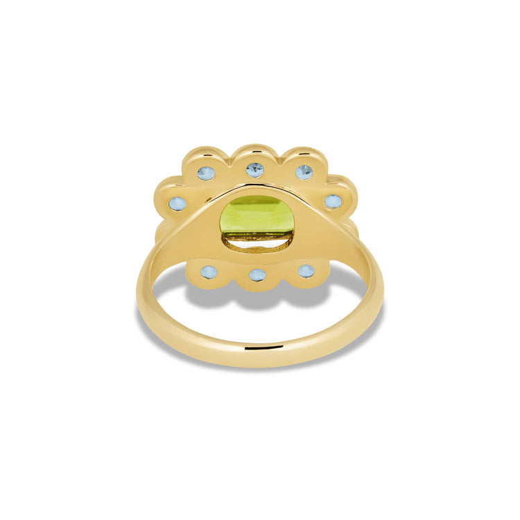 Stone and Strand 14K Yellow Gold Full Volume Pistacchio Spritz Vinateg Ring Rear Image