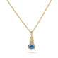 Stone and Strand 14K Yellow Gold Full Volume Sapphire White Diamond Necklace Rear Image