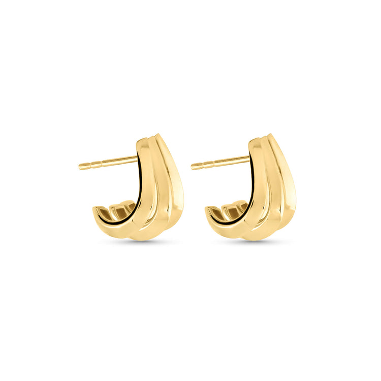 Stone and Strand 14K Yellow Gold Gitane Gold Cuff Earrings Side Image