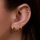 Image of 14K Yellow Gold Gitane Gold Cuff Earrings with Stone and Strand Earrings