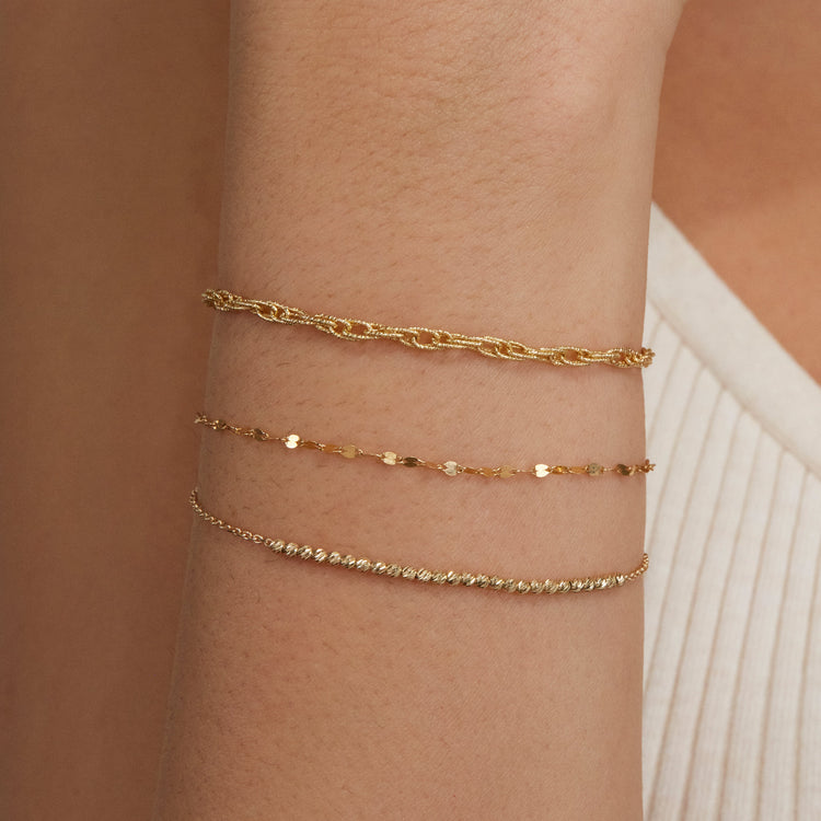 Image of 14K Yellow Gold Glitter in the Sky Bracelet with Stone and Strand Bracelets