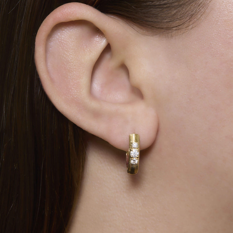 Image of 14K Yellow Gold Gloria Earrings on Models Ear