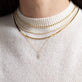 Image of 14K Yellow Gold Gothic Pave Initial Necklace with Stone and Strand Necklaces