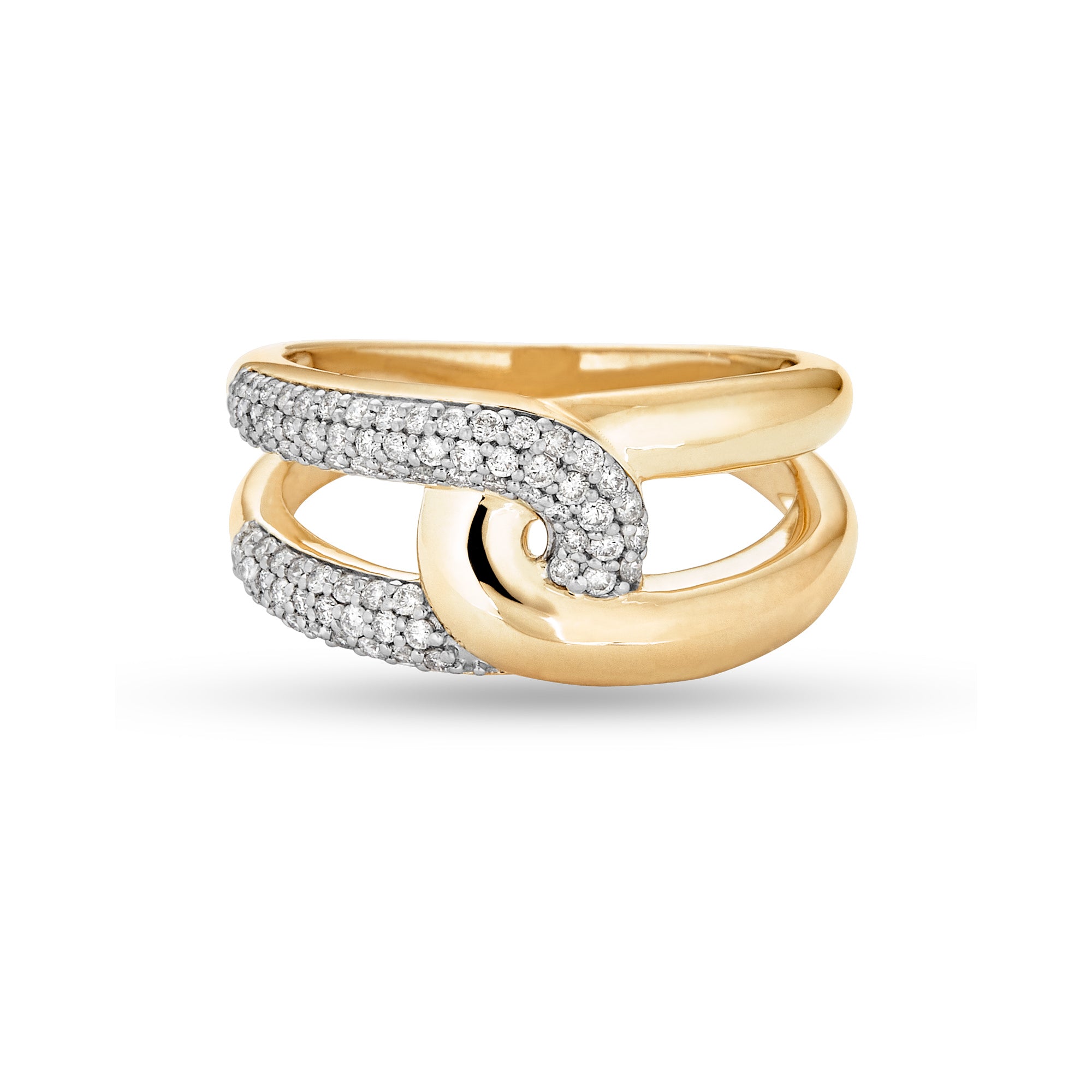 Interlocked Gold Rings Gold and Pave Interlocked Link Ring – STONE AND STRAND