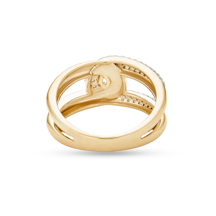 Stone and Strand 10K Yellow Gold Gold and Pave Interlocked Link Ring Rear Image