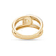 Gold and Pave Interlocked Link Ring