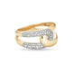 Gold and Pave Interlocked Link Ring