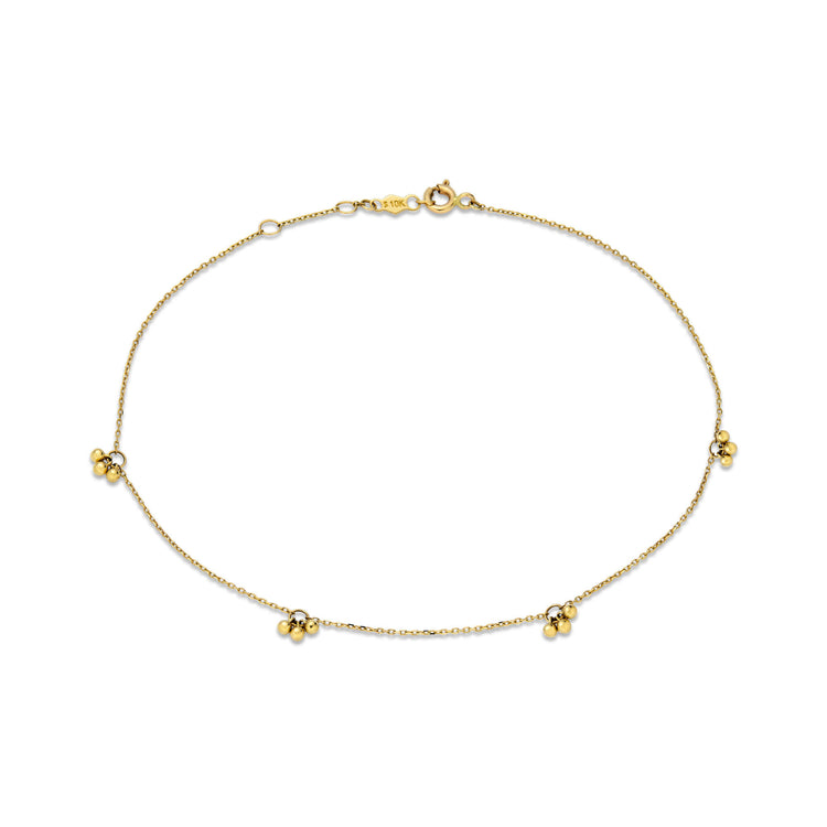 Stone and Strand 10K Yellow Gold Gold Cluster Anklet Front Image
