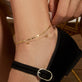 Image of 10K Yellow Gold Gold Cluster Anklet with Stone and Strand Anklets