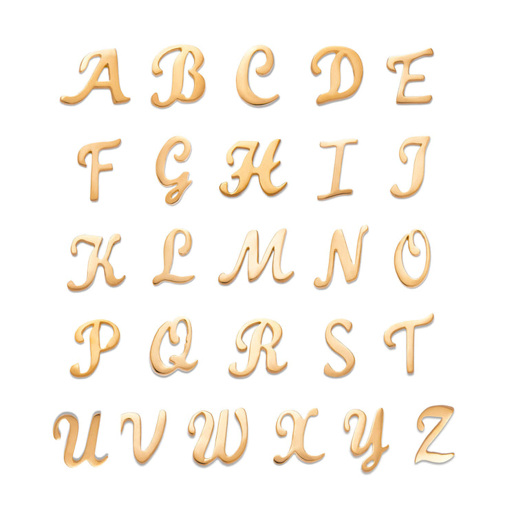 Stone and Strand 10K Yellow Gold Gold Cursive Initial Stud Initials Image