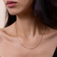 Image of 10K Yellow Gold Diamond Cut Box Chain on Models Neck