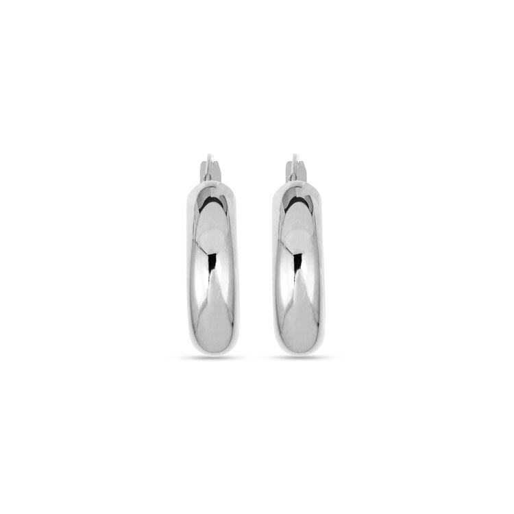 Stone and Strand 10K White Gold Gold Doughnut Hoops Front Image