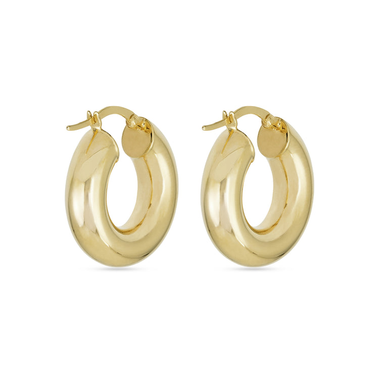 Stone and Strand 10K Yellow Gold Gold Doughnut Hoops Rear Image