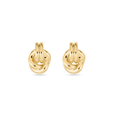 Stone and Strand 14K Yellow Gold Forme Dainty Knot Studs Front Image