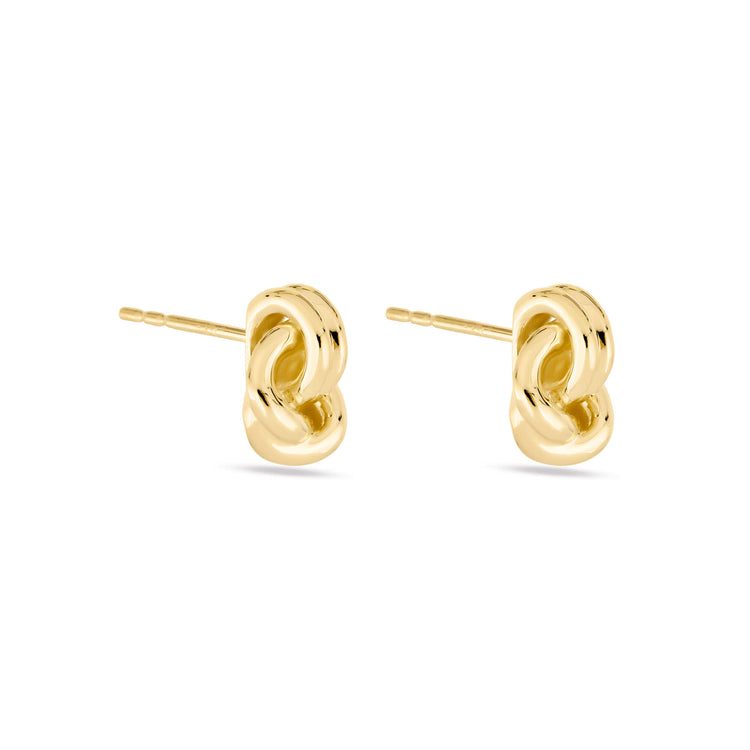 Stone and Strand 14K Yellow Gold Forme Dainty Knot Studs Side Image