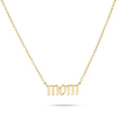 Stone and Strand 14K Yellow Gold Gold Gothic Mom Choker Necklace Front Image